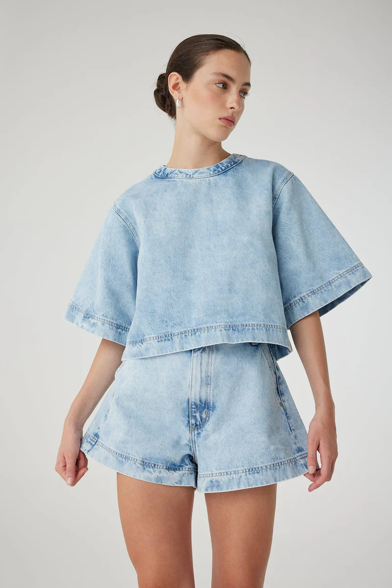 NOBODY DENIM LUNA TOP CLOUD WASH 