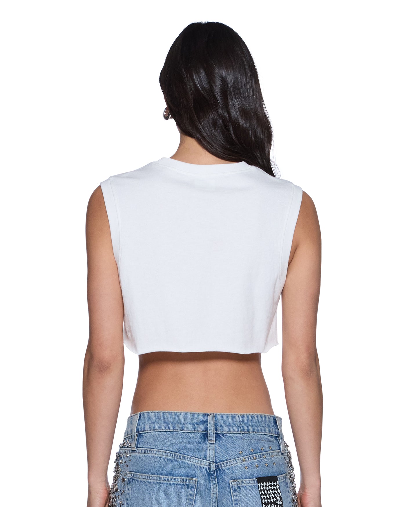KSUBI LABELS CROP TANK WHITE