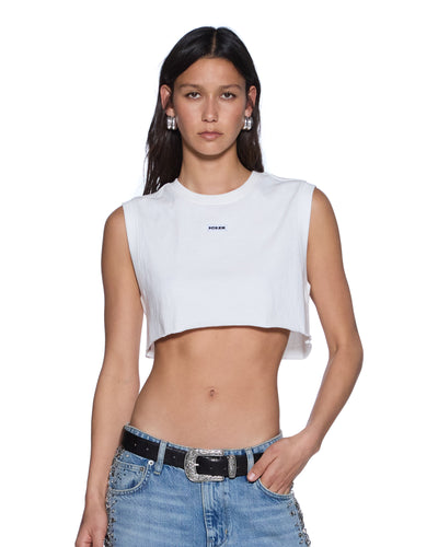 KSUBI LABELS CROP TANK WHITE