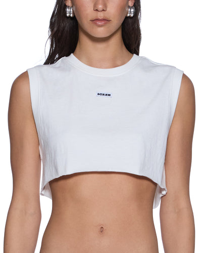 KSUBI LABELS CROP TANK WHITE