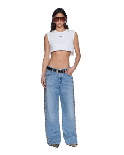 KSUBI LABELS CROP TANK WHITE