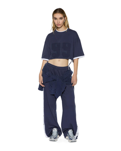 KSUBI 99 BOYFRIEND CROPPED SHORT SLEEVE TEE INK BLUE