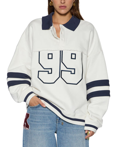 KSUBI 99 BOYFRIEND POLO SWEATSHIRT VINTAGE WHITE