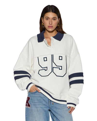 KSUBI 99 BOYFRIEND POLO SWEATSHIRT VINTAGE WHITE