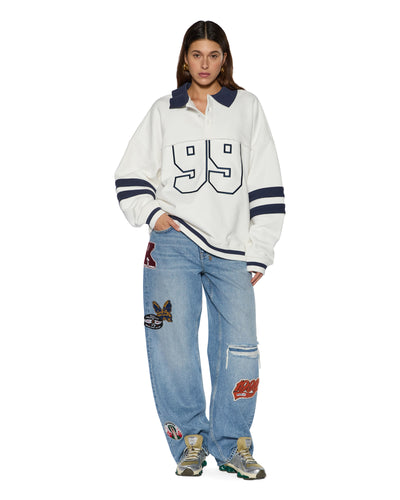 KSUBI 99 BOYFRIEND POLO SWEATSHIRT VINTAGE WHITE