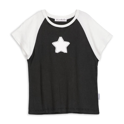 THE LAUNDRY ROOM STARDOM RAGLAN TEE BLACK AND WHITE | BABY LEMONADE STORE