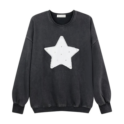 THE LAUNDRY ROOM RHINESTONE STAR JUMPER BLACK SNOW