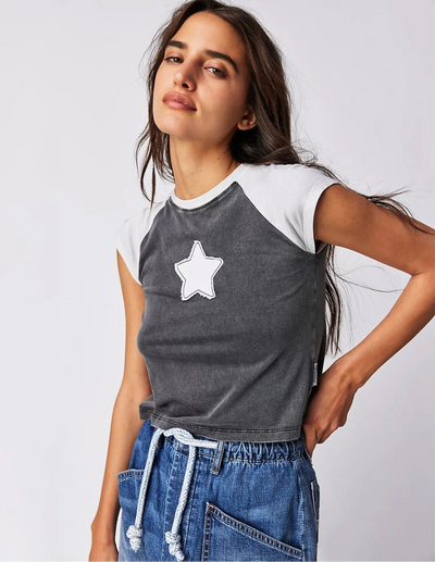 THE LAUNDRY ROOM STARDOM RAGLAN TEE BLACK AND WHITE | BABY LEMONADE STORE