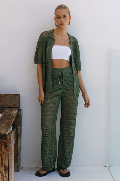 SEVEN WONDERS SMITH CROCHET PANTS OLIVE