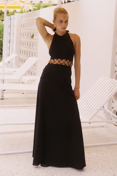 Seven Wonders Rafina Maxi Linen Dress Black