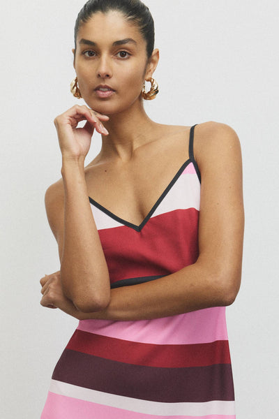 BIAS MINI DRESS FUCHSIA STRIPE