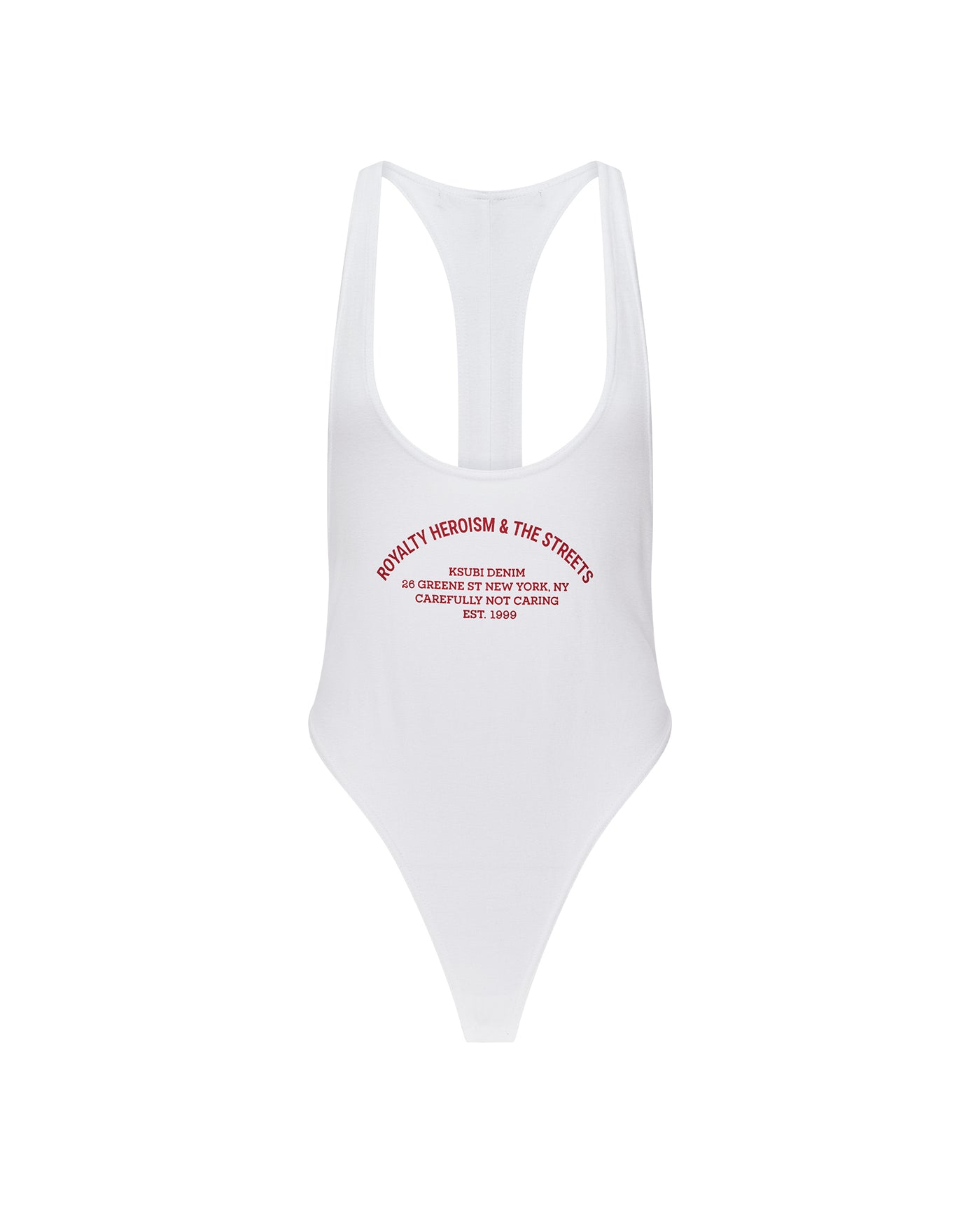 KSUBI VARSITY LARA BODYSUIT WHITE