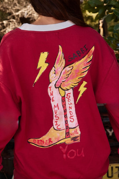 SABBI BORN ORIGINAL V-NECK SWEATSHIRT  | BABY LEMONADE STORE
