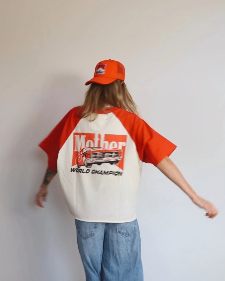 HAPPY LITTLE MOTHER | WORLD CHAMPION MOTHER OVERSIZED RAGLAN TEE