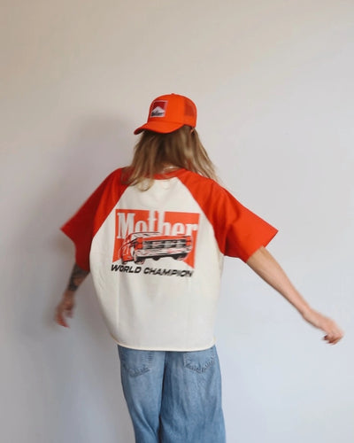 HAPPY LITTLE MOTHER | WORLD CHAMPION MOTHER OVERSIZED RAGLAN TEE
