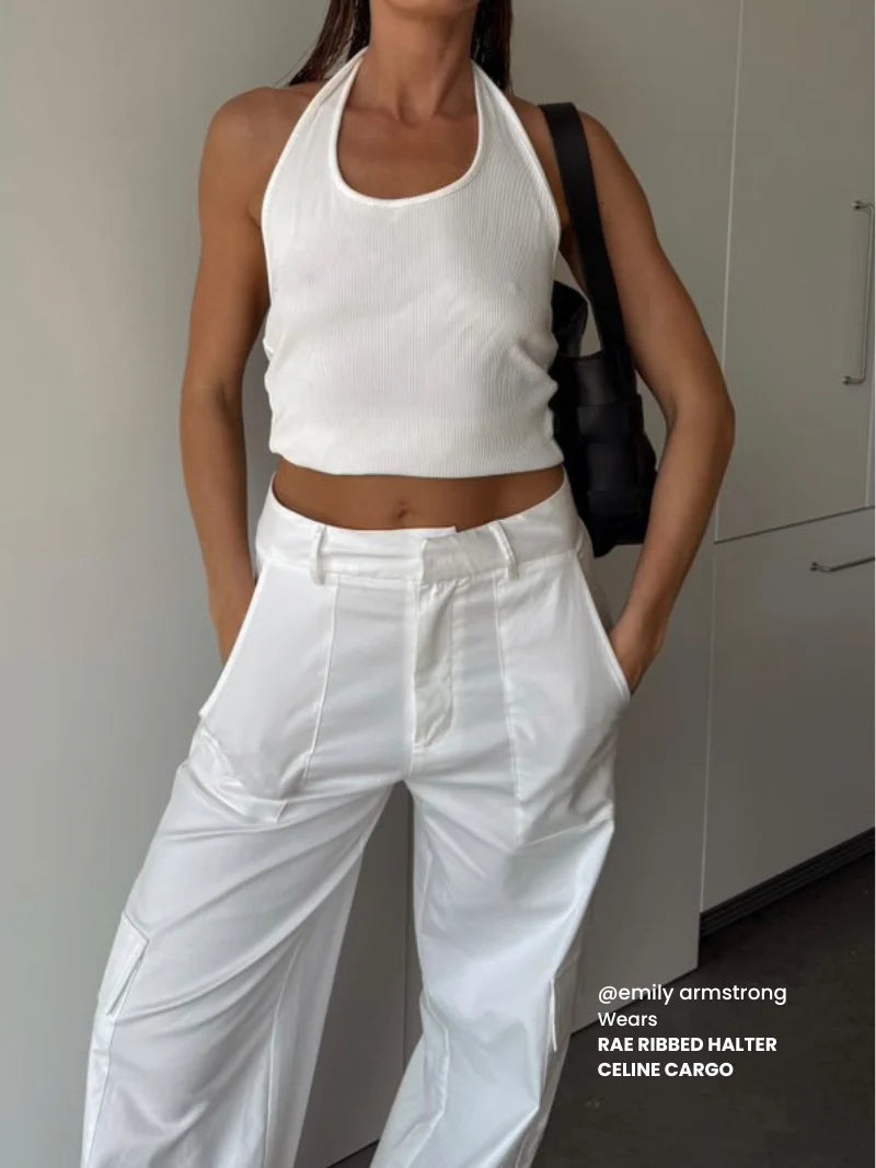 RAE HALTER TOP WHITE