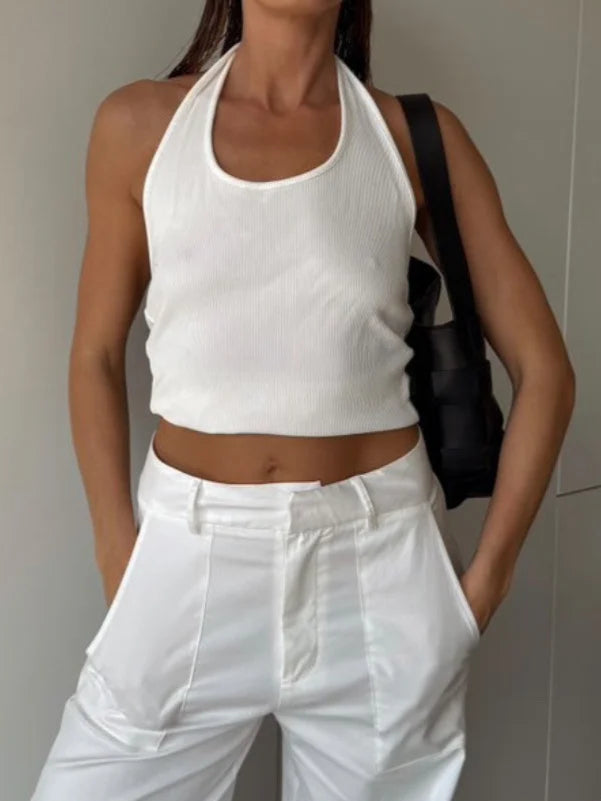 RAE HALTER TOP WHITE