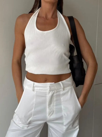 RAE HALTER TOP WHITE