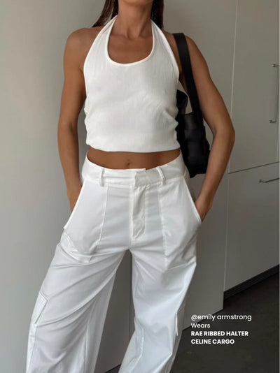 RAE HALTER TOP WHITE