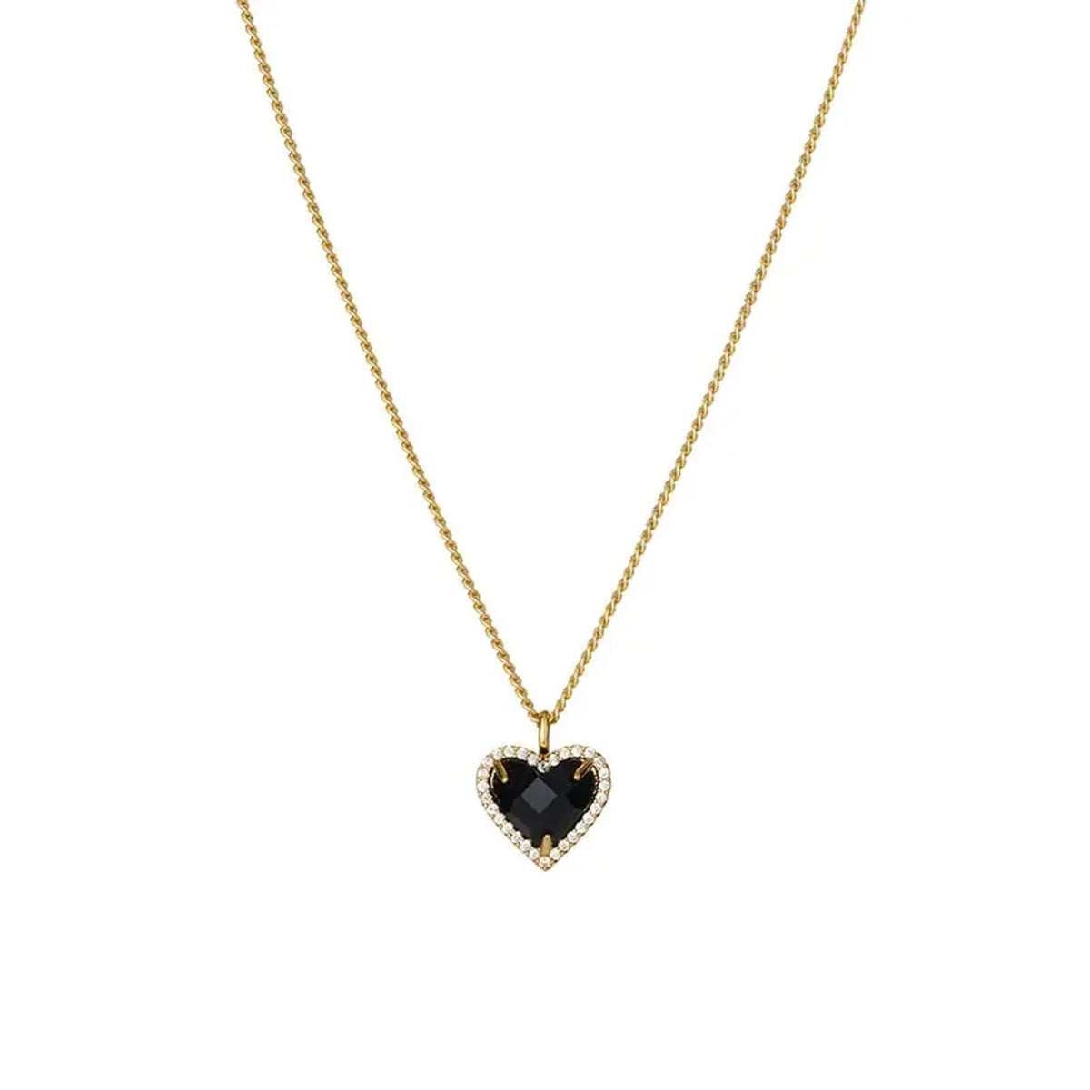 ZAYA COLLECTIVE HARLOW HEART NECKLACE 18 CT GOLD