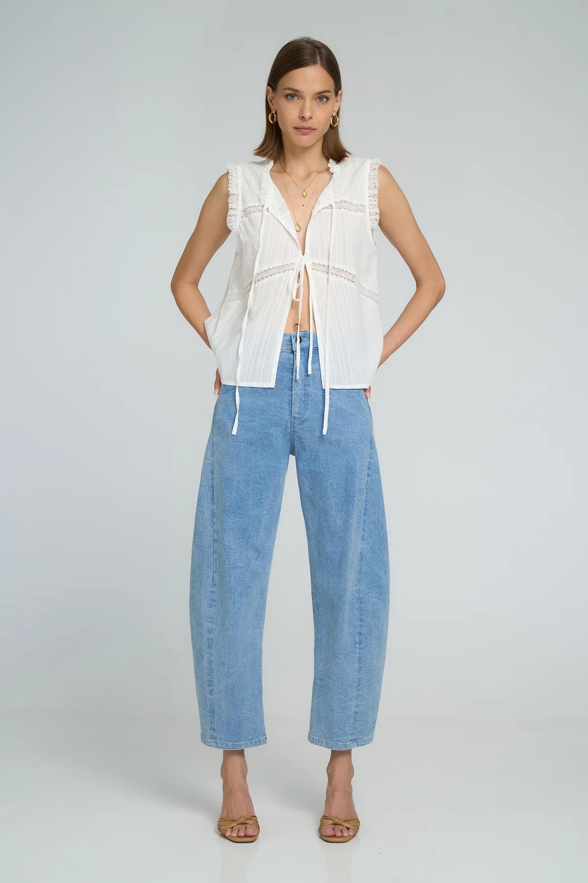 LILYA JUPITER LACE TOP WHITE