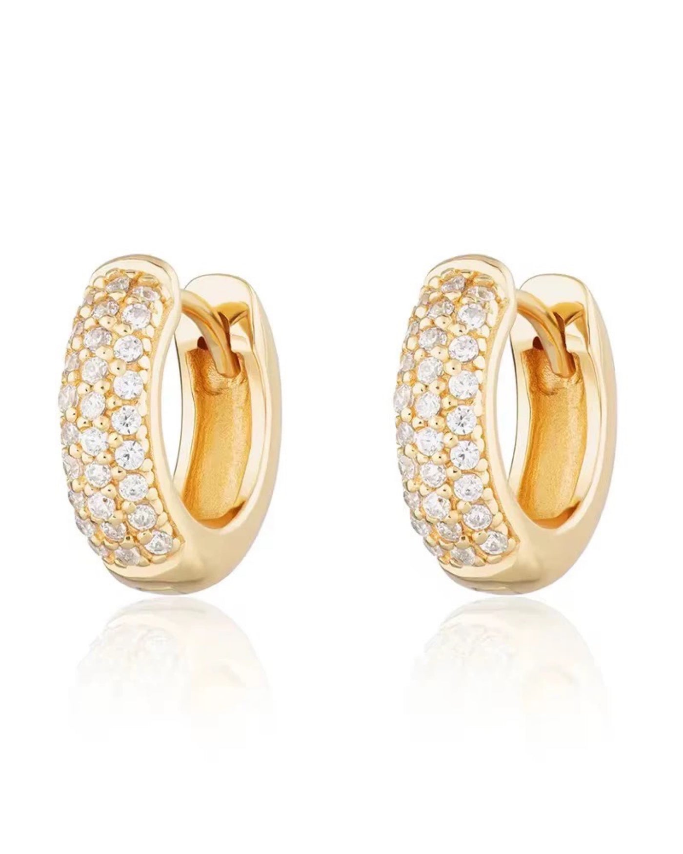ZAYA COLLECTIVE| MIKA PAVE HUGGIE EARRINGS  | BABY LEMONADE STORE