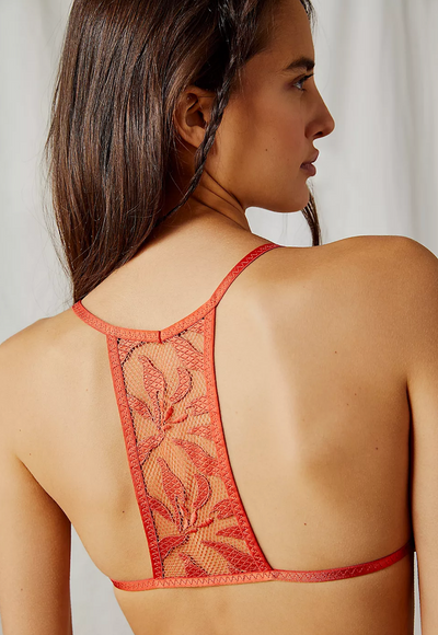 Free People Raya Embroidered Bralette Red Henna